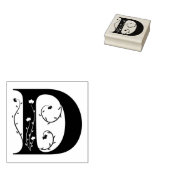 Klassieke sierletter D bloemmonogram Rubberstempel (Gestempeld)