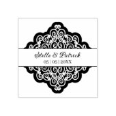 Klassieke sierlijke diamantvorm trouw- rubberstempel (Afrduk)