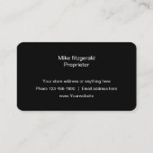 Klassieke sigaar thema ontwerp visitekaartje (Achterkant)