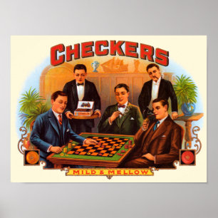 Klassieke Sigarettenlabel Kunst, Checkers Mild en Poster