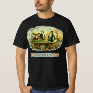 Klassieke Sigarettenlabel Kunst, Club Friends Bilj T-shirt