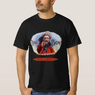 Klassieke Sigarettenlabel Kunst, Cowboy Raakt de R T-shirt