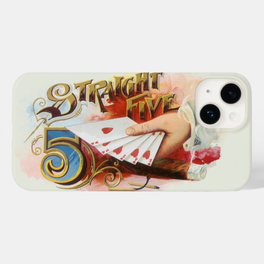 Klassieke Sigarettenlabel Kunst Straight Flush met Case-Mate iPhone Case (Achterkant (horizontaal))