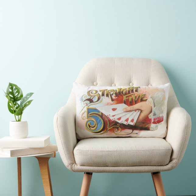 Klassieke Sigarettenlabel Kunst Straight Flush met Kussen (Stoel)