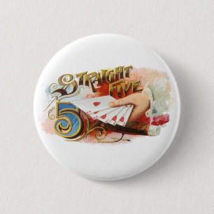 Klassieke Sigarettenlabel Kunst Straight Flush met Ronde Button 5,7 Cm