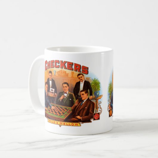 Klassieke sigarettenlabelkunst, Checkers Mild en M Koffiemok (Voorkant links)