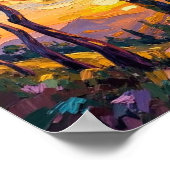 Klassieke Silhouet Kunst van Zonsondergang op het Poster (Hoek)