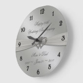 Klassieke Silver 25th Wedding Jubileum Wall Clock Grote Klok (Hoek)