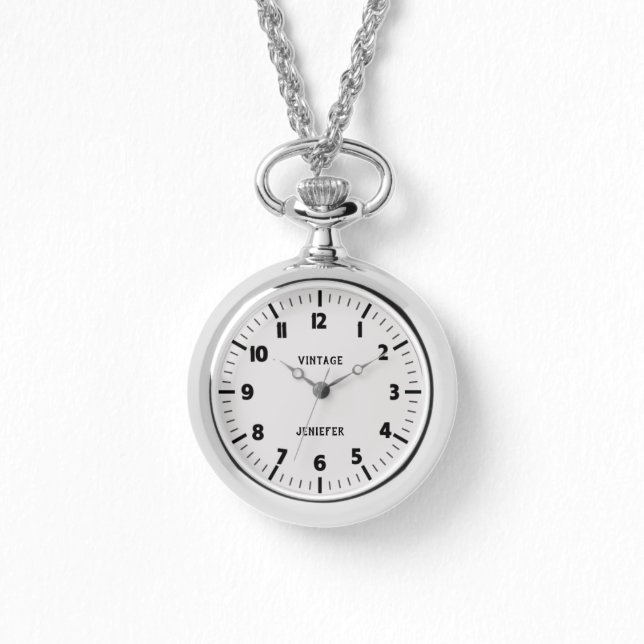  klassieke Silver Black en witte naam Horloge (Voorkant)