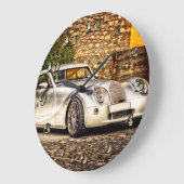 Klassieke Silver Sportauto Grote Klok (Hoek)