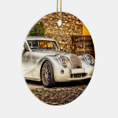 Klassieke Silver Sportauto Keramisch Ornament (Rechts)