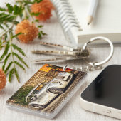 Klassieke Silver Sportauto Sleutelhanger (Voorkant Rechts)