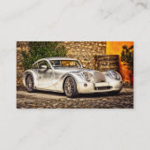Klassieke Silver Sportauto Visitekaartje (Achterkant)