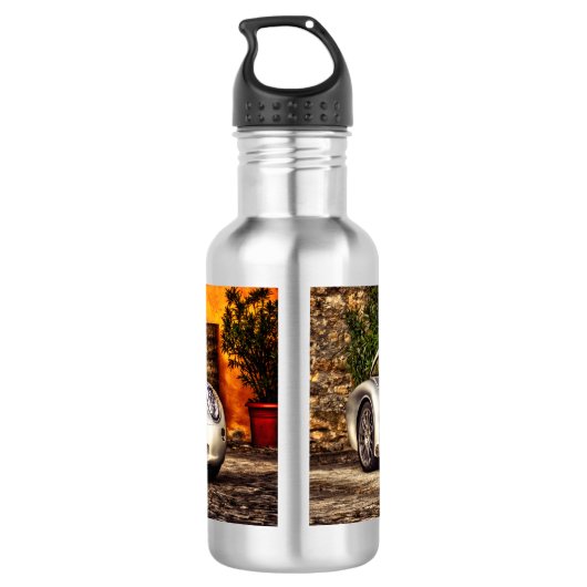 Klassieke Silver Sportauto Waterfles (Achterkant)