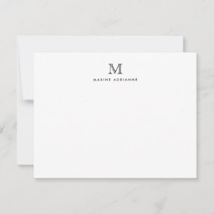 Klassieke Simple Modern Monogram Initiaal Note Kaa Kaart