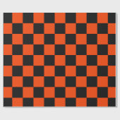 Klassieke Sinaasappel en zwarte checkers Cadeaupapier (Vlak)