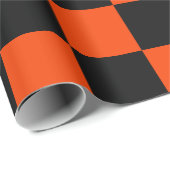 Klassieke Sinaasappel en zwarte checkers Cadeaupapier (Rol Hoek)