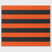 Klassieke Sinaasappel en zwarte luifel strepen Hal Cadeaupapier (Vlak)