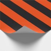 Klassieke Sinaasappel en zwarte luifel strepen Hal Cadeaupapier (Hoek)