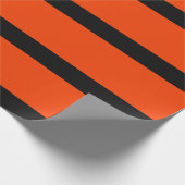 Klassieke Sinaasappel en zwarte potlood strepen Ha Cadeaupapier (Hoek)