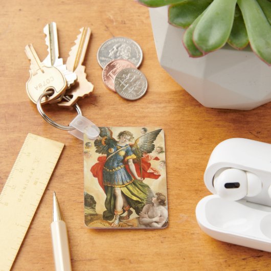 Klassieke Sint-Michaël overwint Lucifer Sleutelhanger (Bureau)