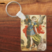 Klassieke Sint-Michaël overwint Lucifer Sleutelhanger (Voorkant)