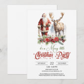 Klassieke Sinterklaas met rendierrode holly berry Kaart (Voorkant / Achterkant)