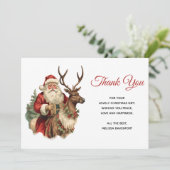 Klassieke Sinterklaas Rijden Een Rendier Kerstmis Bedankkaart (Staand voorkant)