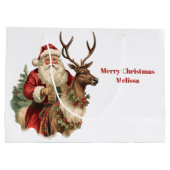 Klassieke Sinterklaas Rijden Een Rendier Kerstmis Groot Cadeauzakje (Achterkant)