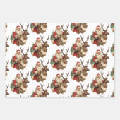 Klassieke Sinterklaas Rijden Een Rendier Kerstmis Inpakpapier Vel (Voorkant 2)