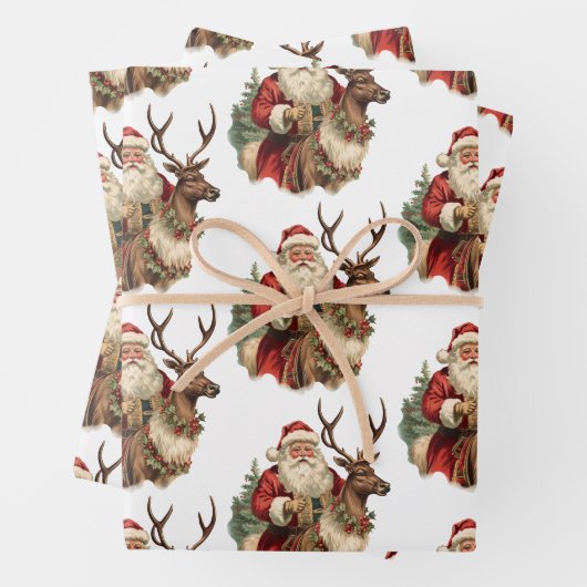 Klassieke Sinterklaas Rijden Een Rendier Kerstmis Inpakpapier Vel (In situ)