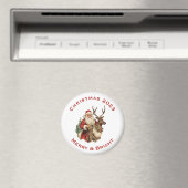 Klassieke Sinterklaas Rijden Een Rendier Kerstmis Magneet (Insitu (Vaatwasser))