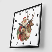 Klassieke Sinterklaas Rijden Een Rendier Kerstmis Vierkante Klok (Hoek)