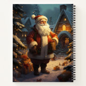 Klassieke Sinterklaas Staande in de Sneeuw Notitieboek (Achterkant)