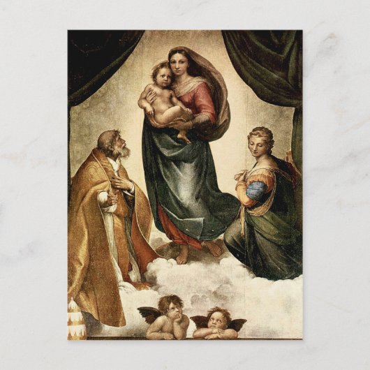 Klassieke "Sistine Madonna" van Raphael (circa 151 Briefkaart (Voorkant)
