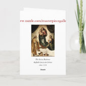 Klassieke "Sistine Madonna" van Raphael (circa Kaart (Achterkant)