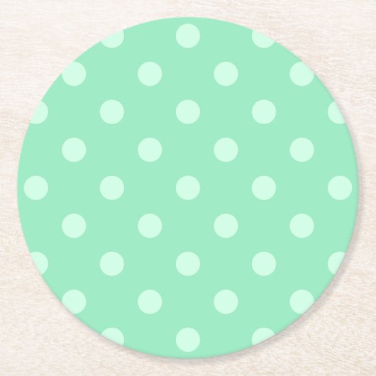 Klassieke Sjabloon Licht Mint Groene Stippen Rusti Ronde Kartonnen Onderzetter (Voorkant)