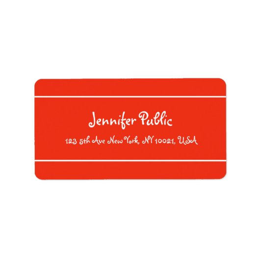 Klassieke Sjabloon met kerstrood wit handschrift Etiket (Voorkant)