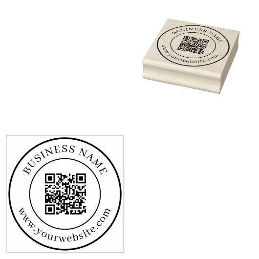 Klassieke Sjabloon van aangepaste QR-codetekst Rubberstempel (Gestempeld)