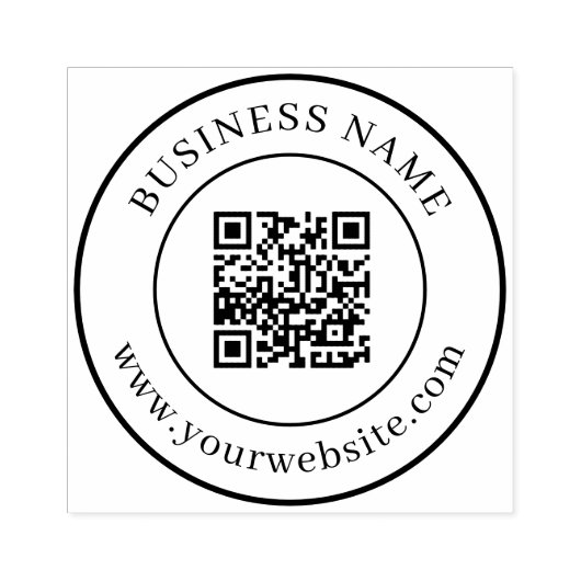 Klassieke Sjabloon van aangepaste QR-codetekst Rubberstempel (Afrduk)