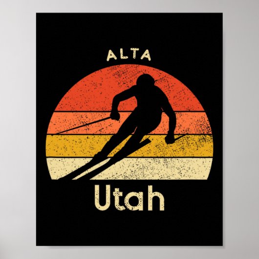Klassieke Ski Alta Utah Berg Poster (Voorkant)