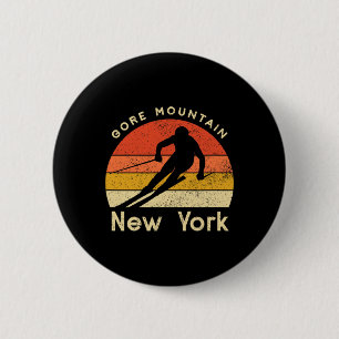 Klassieke Ski Gore Mountain New York Berg Ronde Button 5,7 Cm