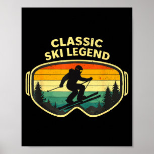 Klassieke ski legendarische brillen liefhebbers ma poster