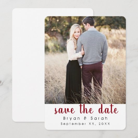 Klassieke sla de datum op save the date (Voorkant / Achterkant)