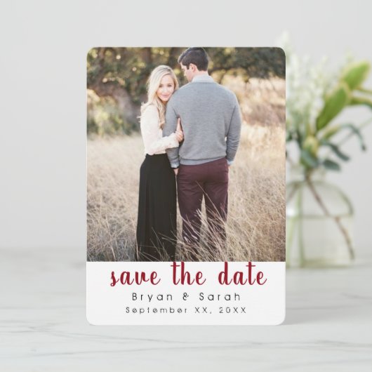Klassieke sla de datum op save the date (Staand voorkant)