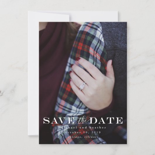 Klassieke sla de datum op save the date (Voorkant)