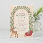 Klassieke slee rendier favoriete dingen feest kaart (Staand voorkant)