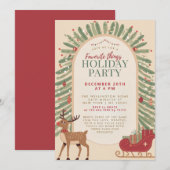 Klassieke slee rendier favoriete dingen feest kaart (Voorkant / Achterkant)