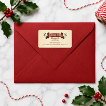 Klassieke slee-ritten Kerst retouradres