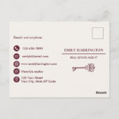 Klassieke Sleutel Introductie Maroon Vastgoed Make Briefkaart (Achterkant)